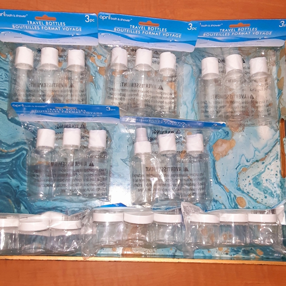 Apothecary, Craft, Cosmetic Travel Plastic Jars w/ Screw on Lids
